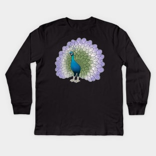 Genderqueer Pride Peacock Kids Long Sleeve T-Shirt